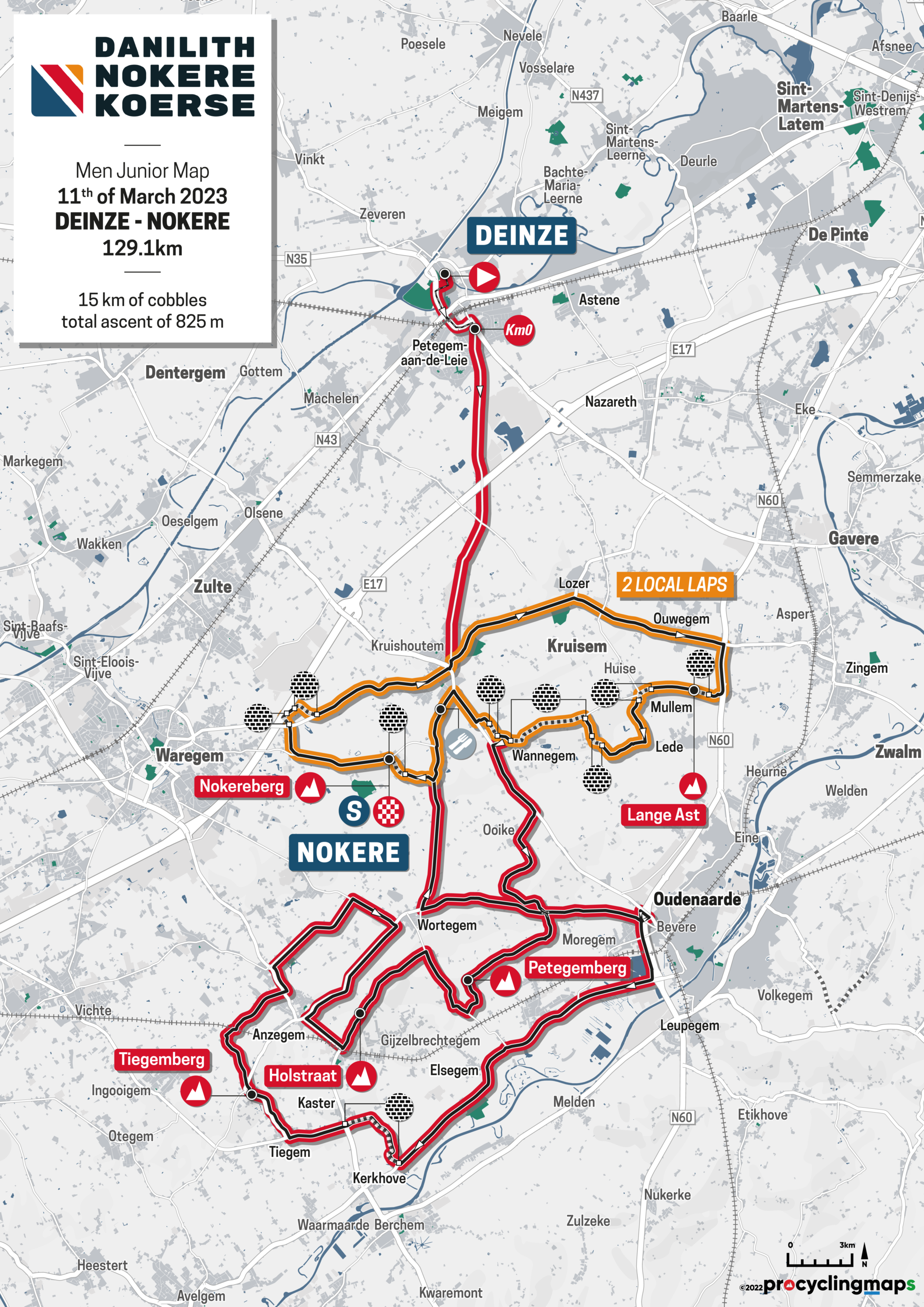 2022 12 05 Danilith Nokere Koerse MEN JUNIOR MAP 01